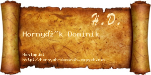 Hornyák Dominik névjegykártya